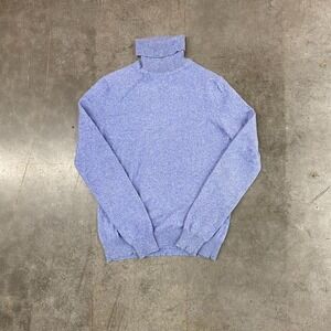 Lord & Taylor 100% Cashmere Blue Turtleneck Sweater Womens L